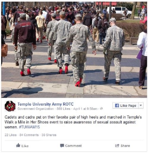 Temple U Army ROTC red high heels