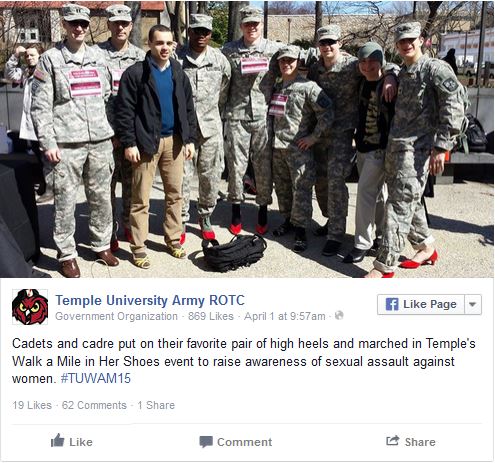 Temple U Army ROTC red high heels2