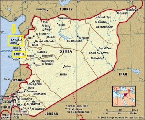 Map of Syria - Latakia and Tartus
